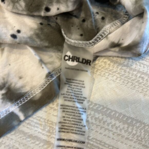 Chrldr Women’s Tie Dye and Splatter Lightning Bolt Wide T-Shirt, Size S - Picture 5 of 6